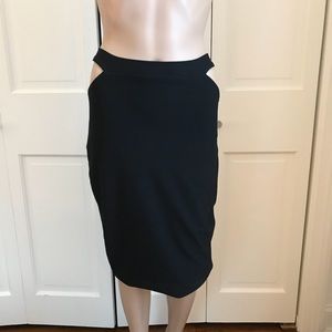 Missguided Long Black Pencil Skirt